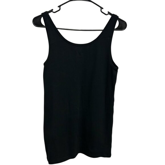 Merona Womens XXL Black Basic Tank Top Cotton Blend Casual Sleeveless Scoop Neck - Picture 2 of 9